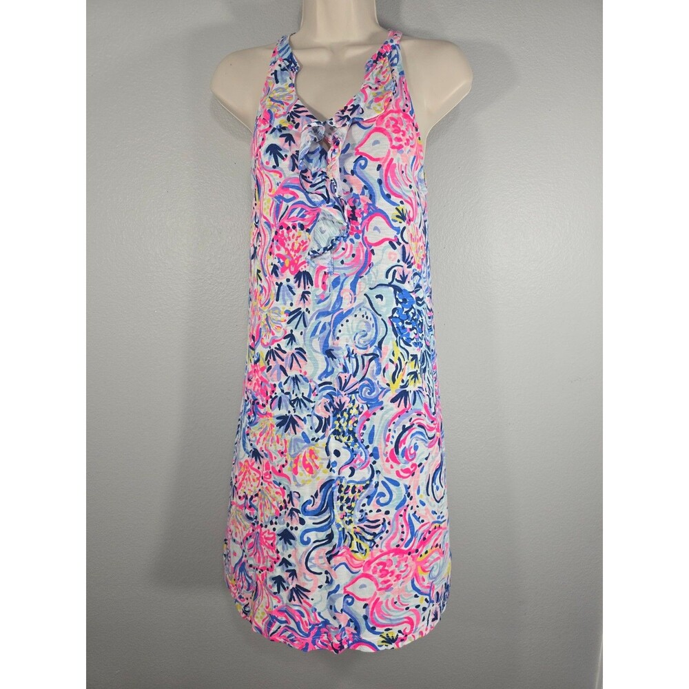 Lilly Pulitzer Shay Dress XS Sofishticated Seahorse print sleeveless preppy BI